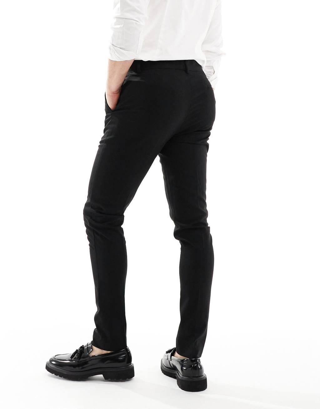 ASOS DESIGN smart skinny fit pants in black Product Image