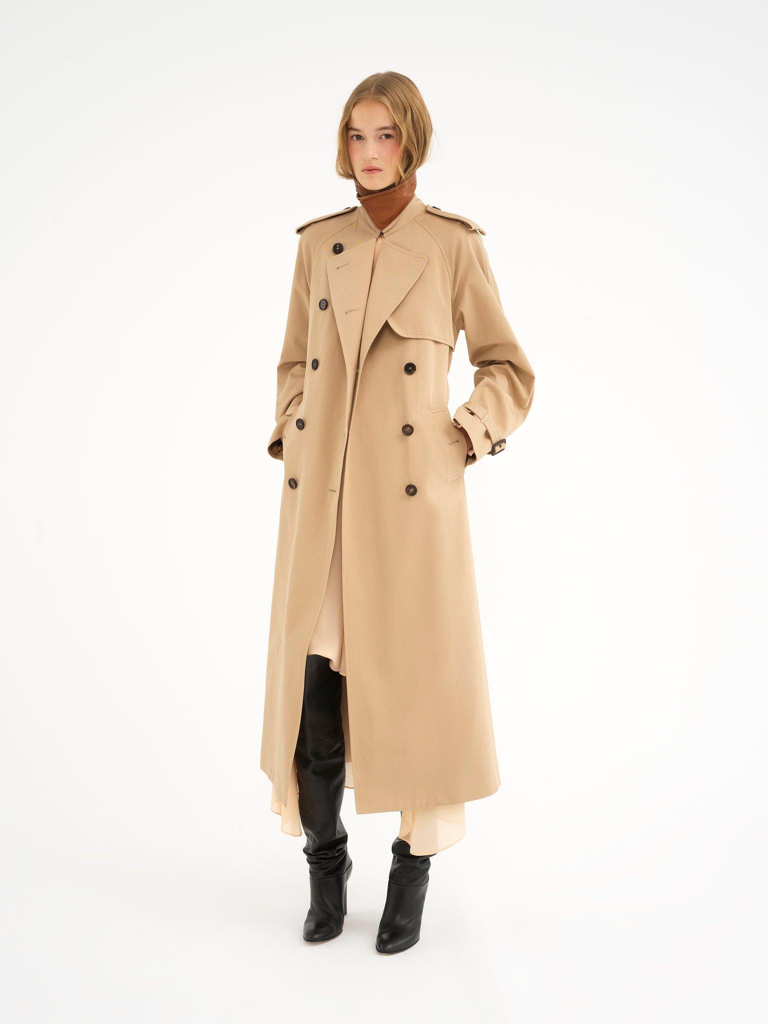 Classic trench coat in cotton gabardine with cape Product Image