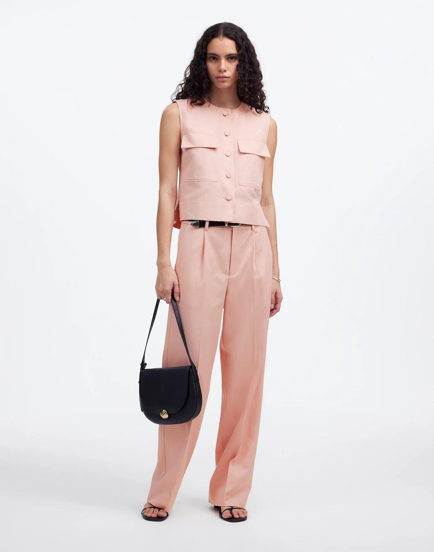 Crop Cargo-Pocket Crewneck Top Product Image