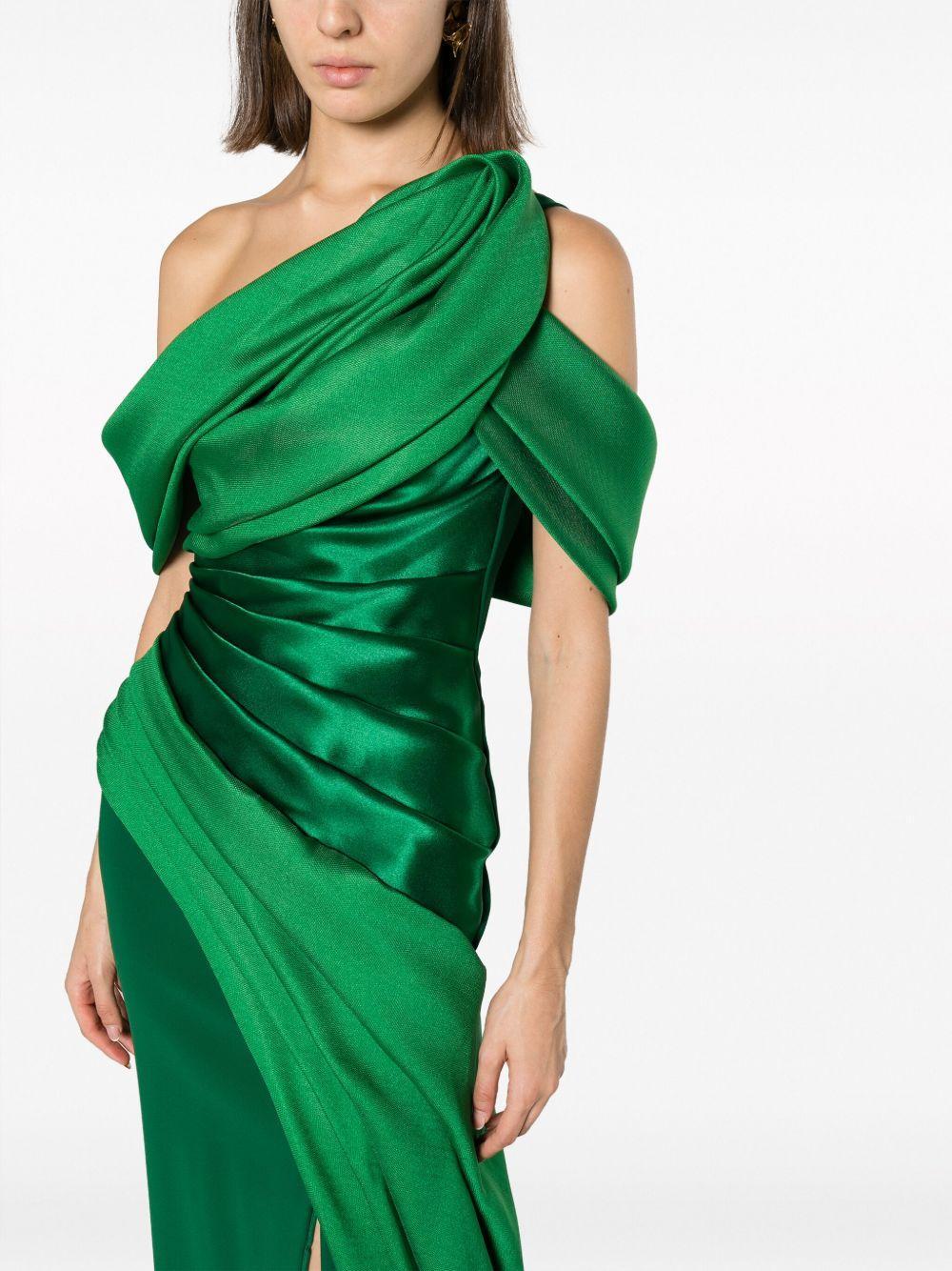draped open-shoulder gown  Product Image