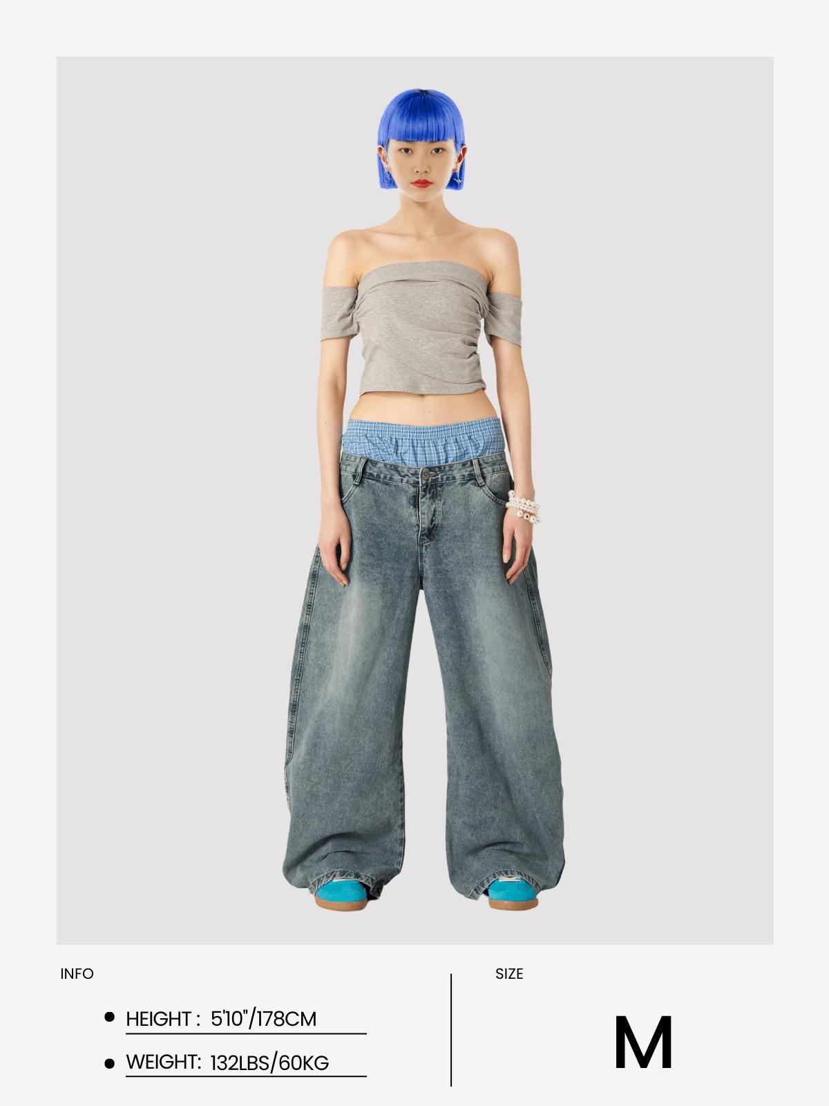 Aelfric Eden Double Waist  Baggy Jeans Product Image