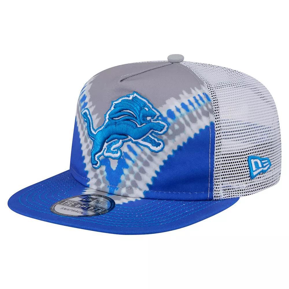 Men's New Era Gray/Blue Detroit Lions Throwback Dye Golfer Snapback Hat, Grey Product Image