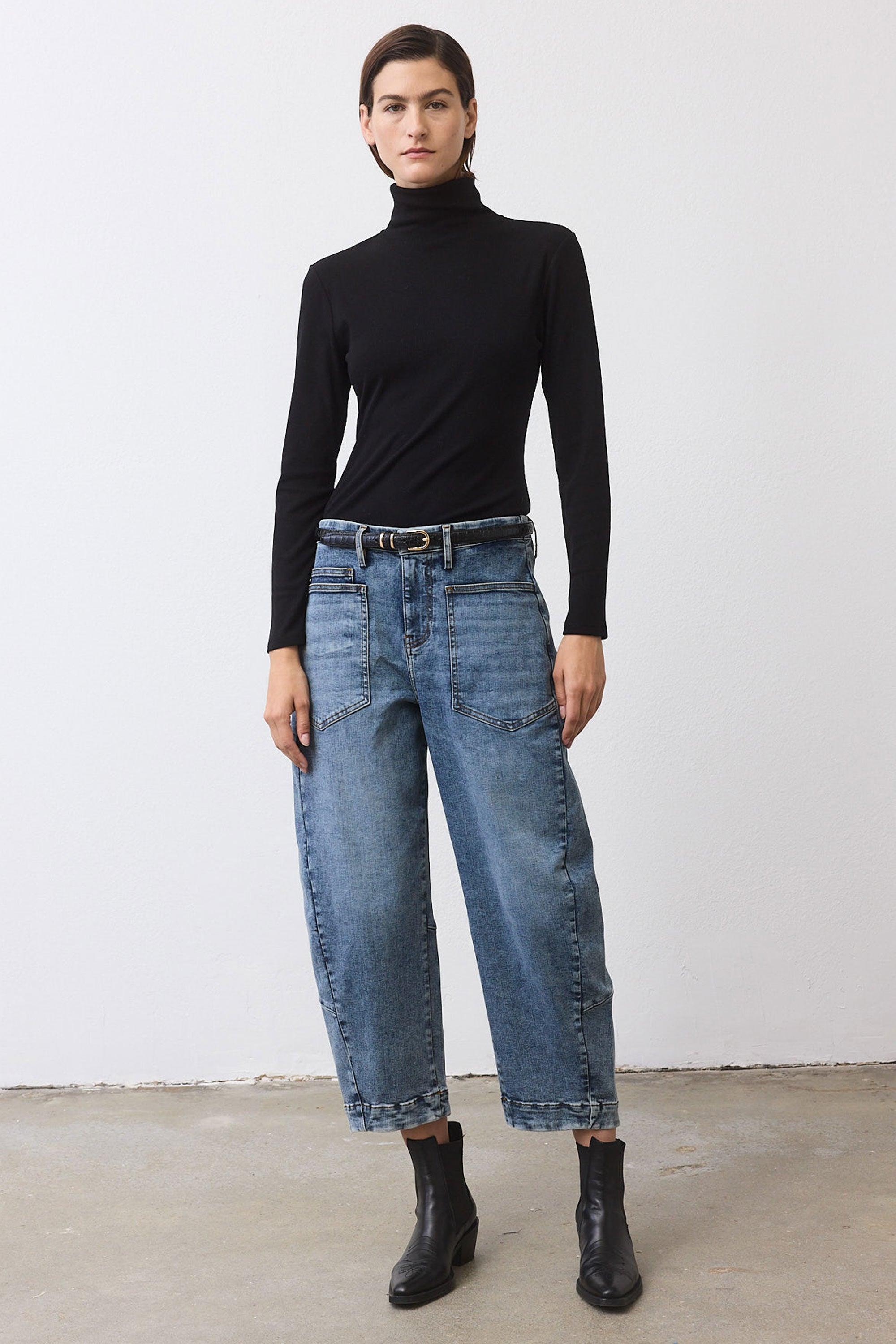 The Slouchy Denim Pants Product Image