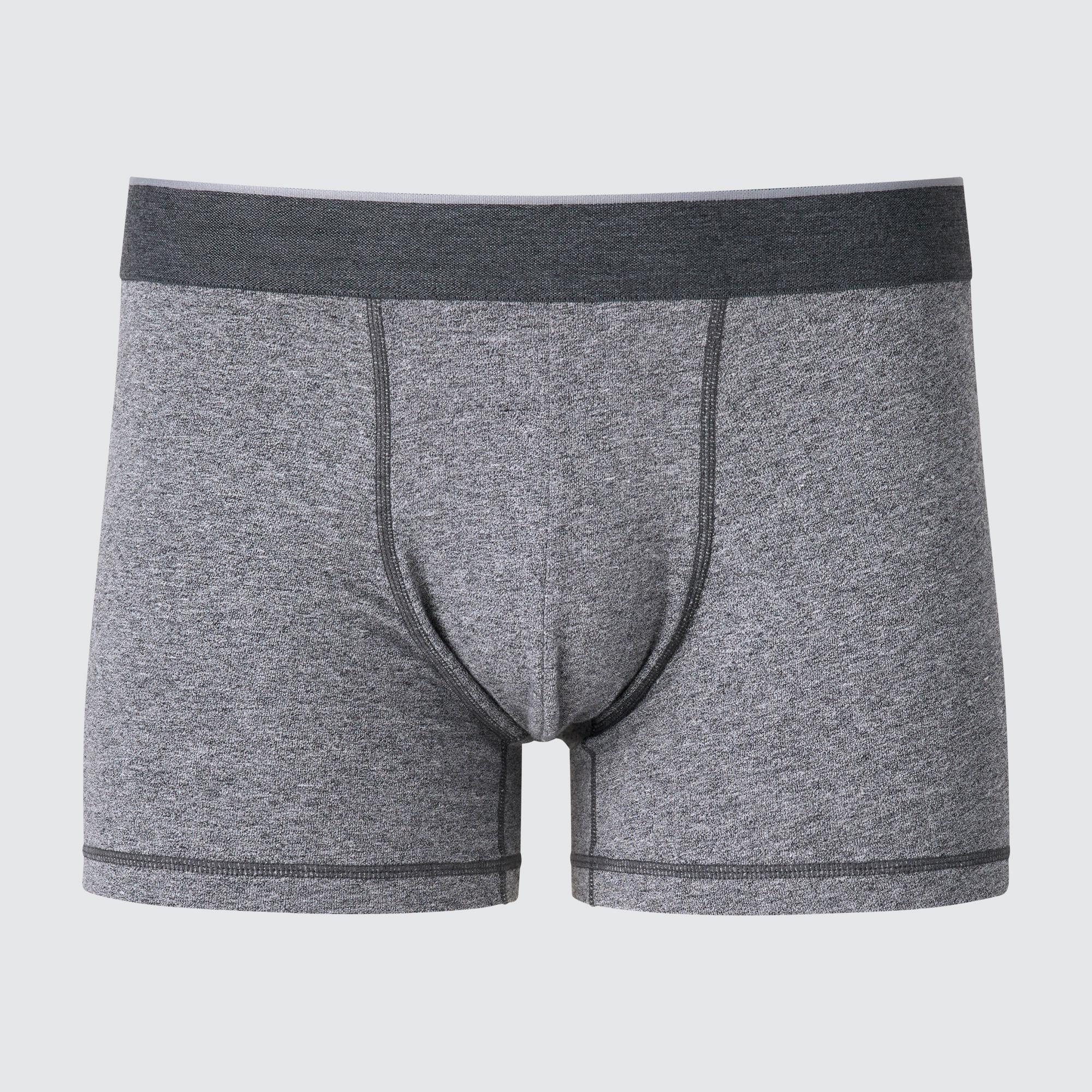 Mens Cotton Low Rise Boxer Briefs with Odor Control Gray 3XL UNIQLO US Product Image