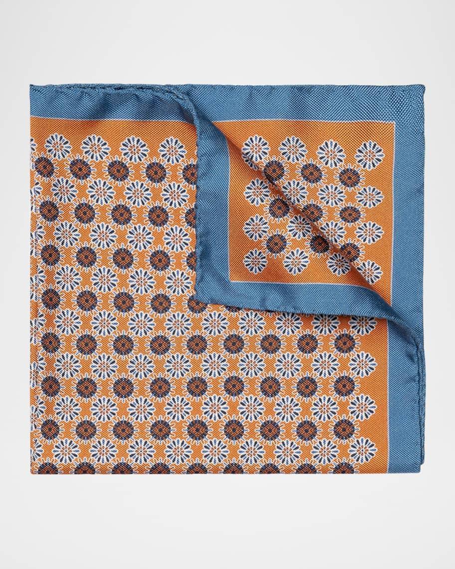 Men's Geometric Silk Pocket Square Product Image