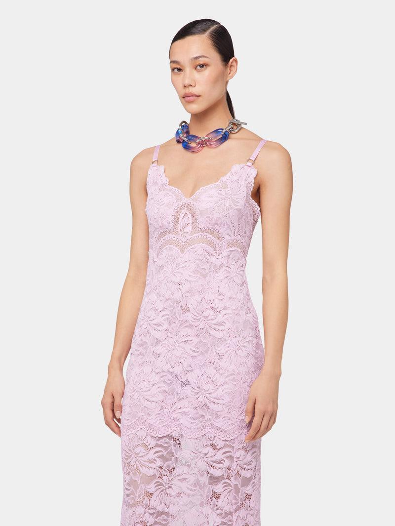 PINK LONG DRESS IN LACE Product Image