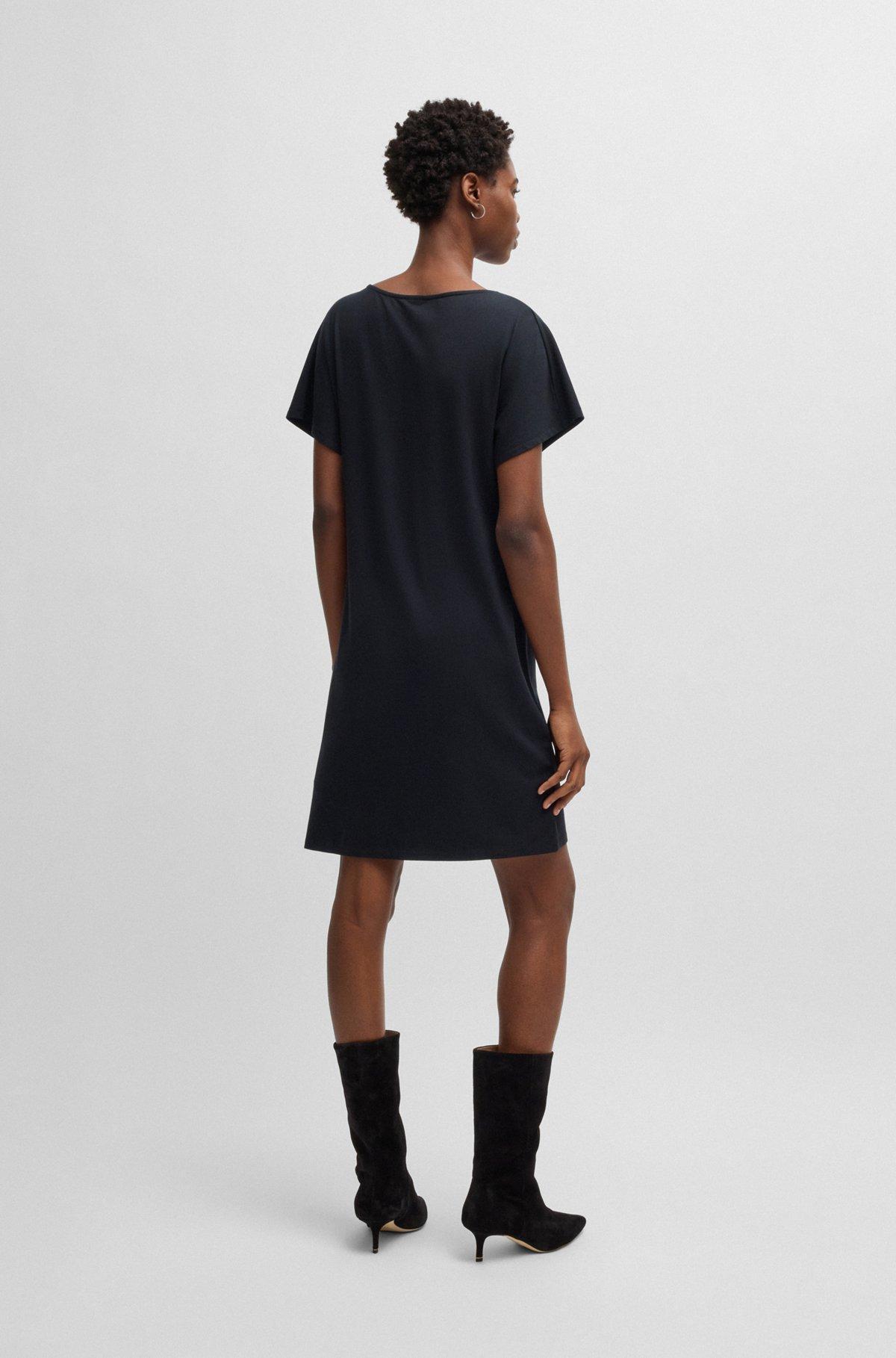 BOSS - T-shirt dress with crystal logo - Black Product Image
