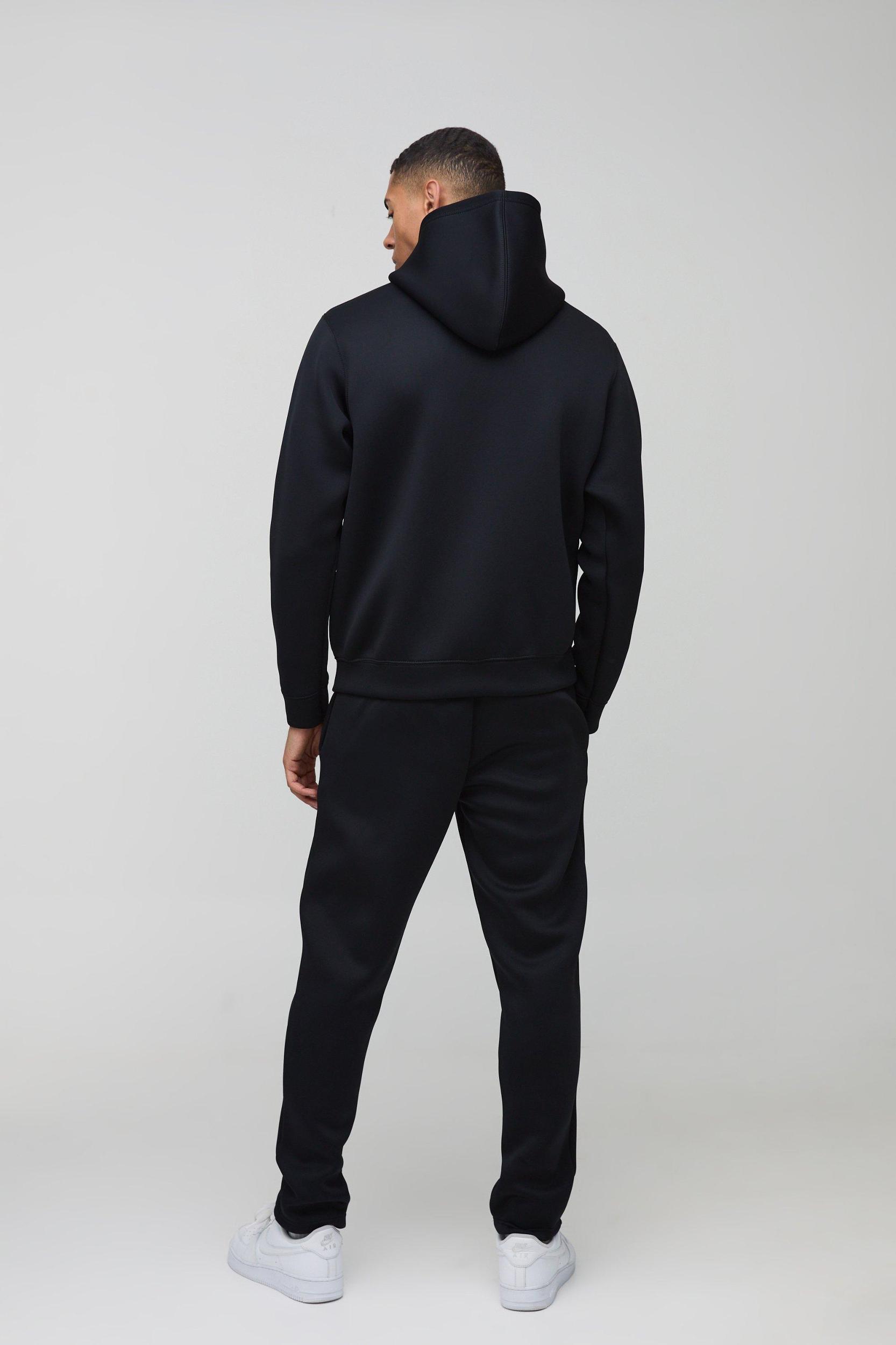 Regular Fit Bonded Scuba Hooded Tracksuit | boohooMAN USA Product Image