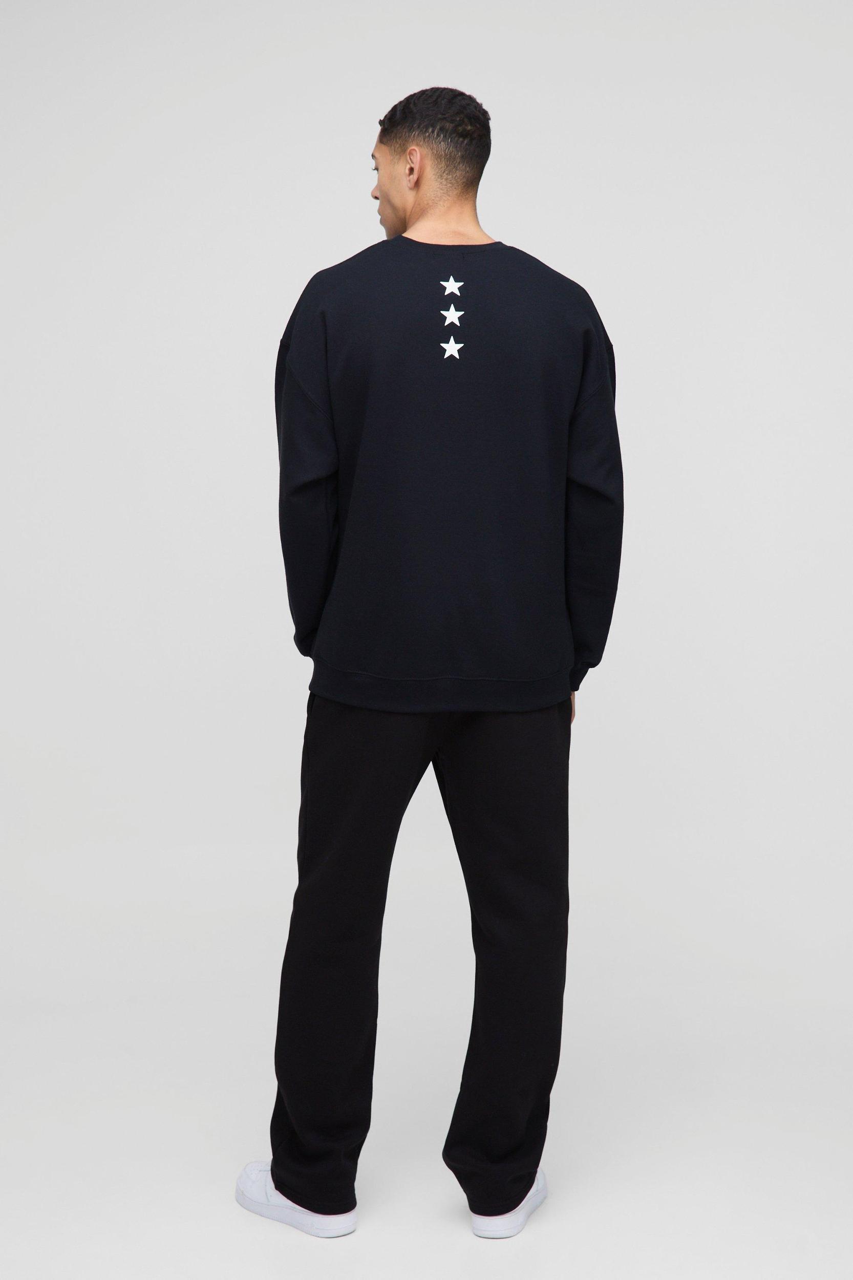 Oversized Puff Print Moto Sweatshirt | boohooMAN USA Product Image