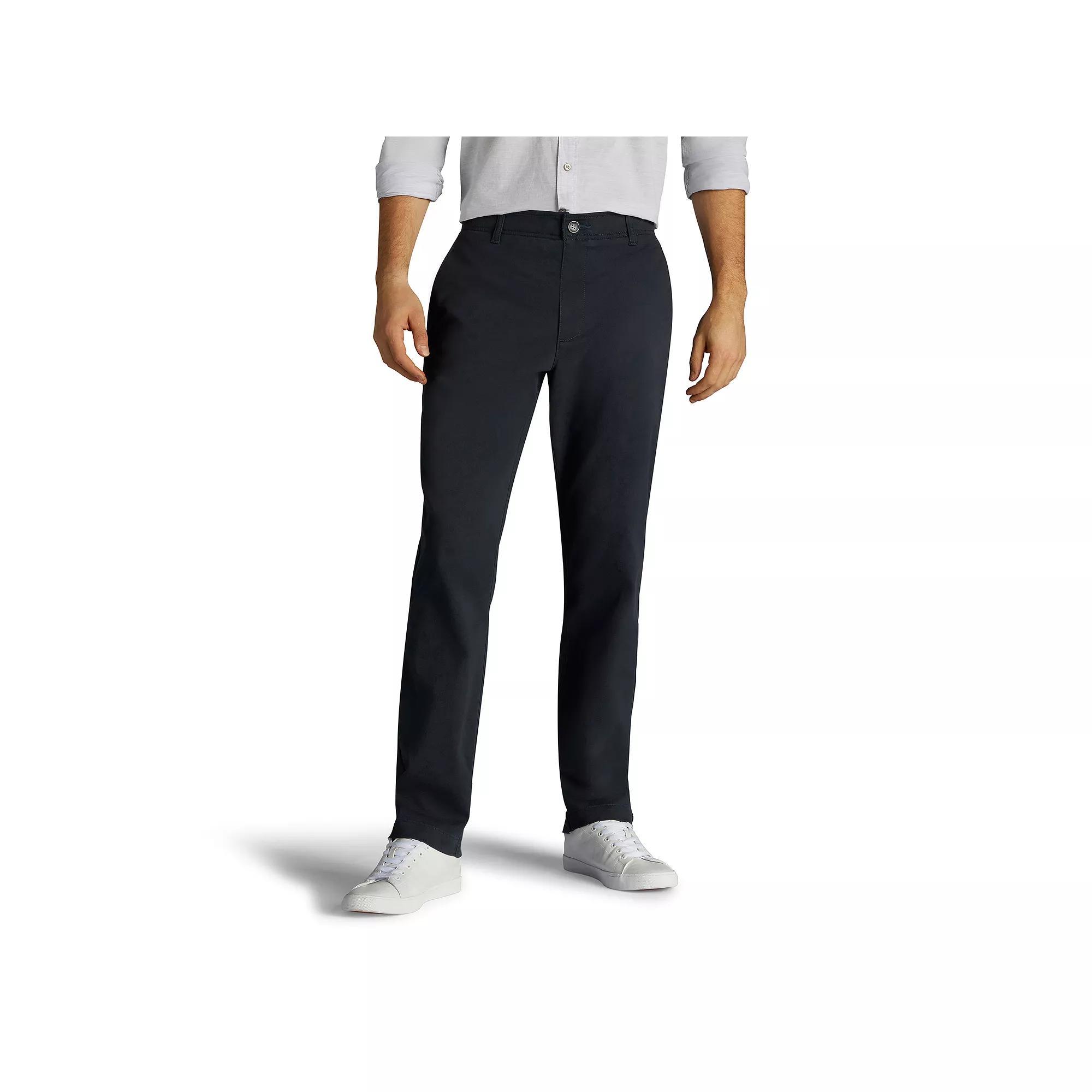 Men's Lee® Extreme Motion Relaxed Fit Flat Front Pants, Size: 40X34, Blue Product Image