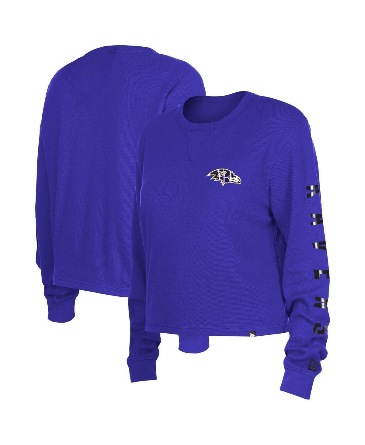 Womens New Era New Orleans Saints Thermal Crop Long Sleeve T-Shirt Product Image