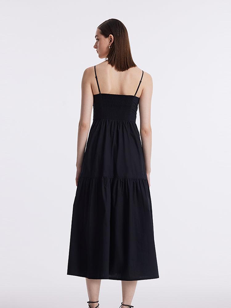 Cut-out Spaghetti Strap Bowknot Tied Maxi Dress Product Image
