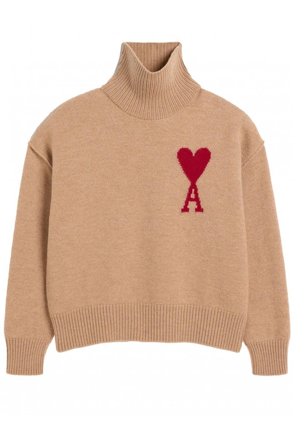 AMI ALEXANDRE MATTIUSSI Ami Paris Sweaters In Camel Product Image