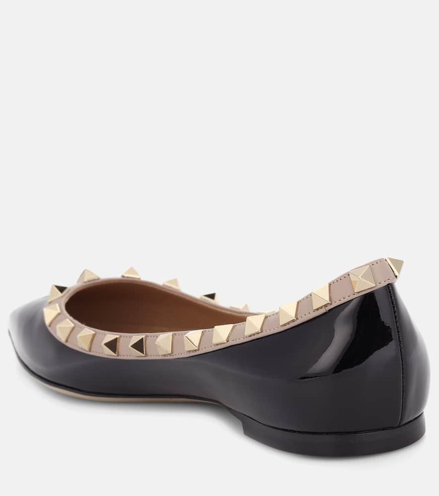 VALENTINO GARAVANI Valentino Rockstud Leather Flat In Black Product Image