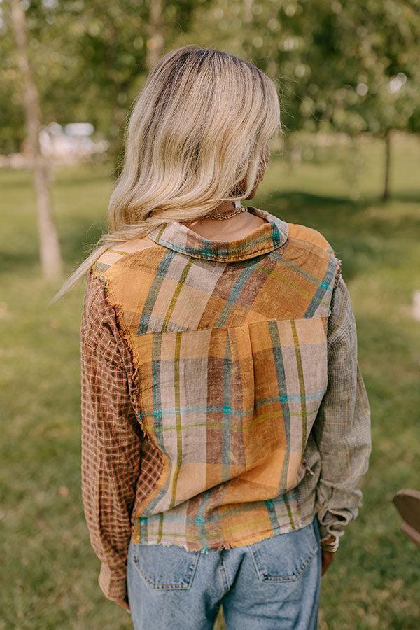 Pumpkin Spice Dreams Color Block Button Up Product Image