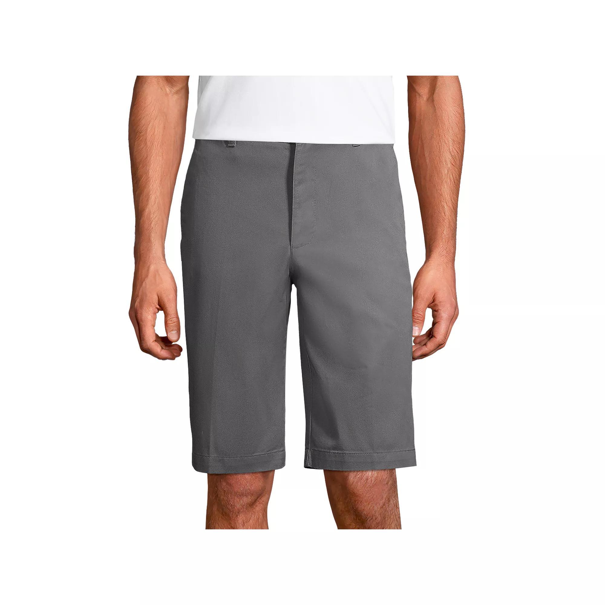 Men's Lands' End Plain Front Wrinkle-Resistant Chino Shorts, Size: 32, Arctic Gray Product Image