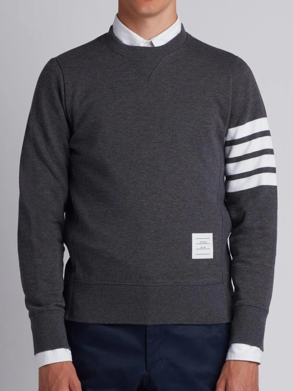 THOM BROWNE Engineered 4-bar Jersey Sweatshirt In Grey Product Image