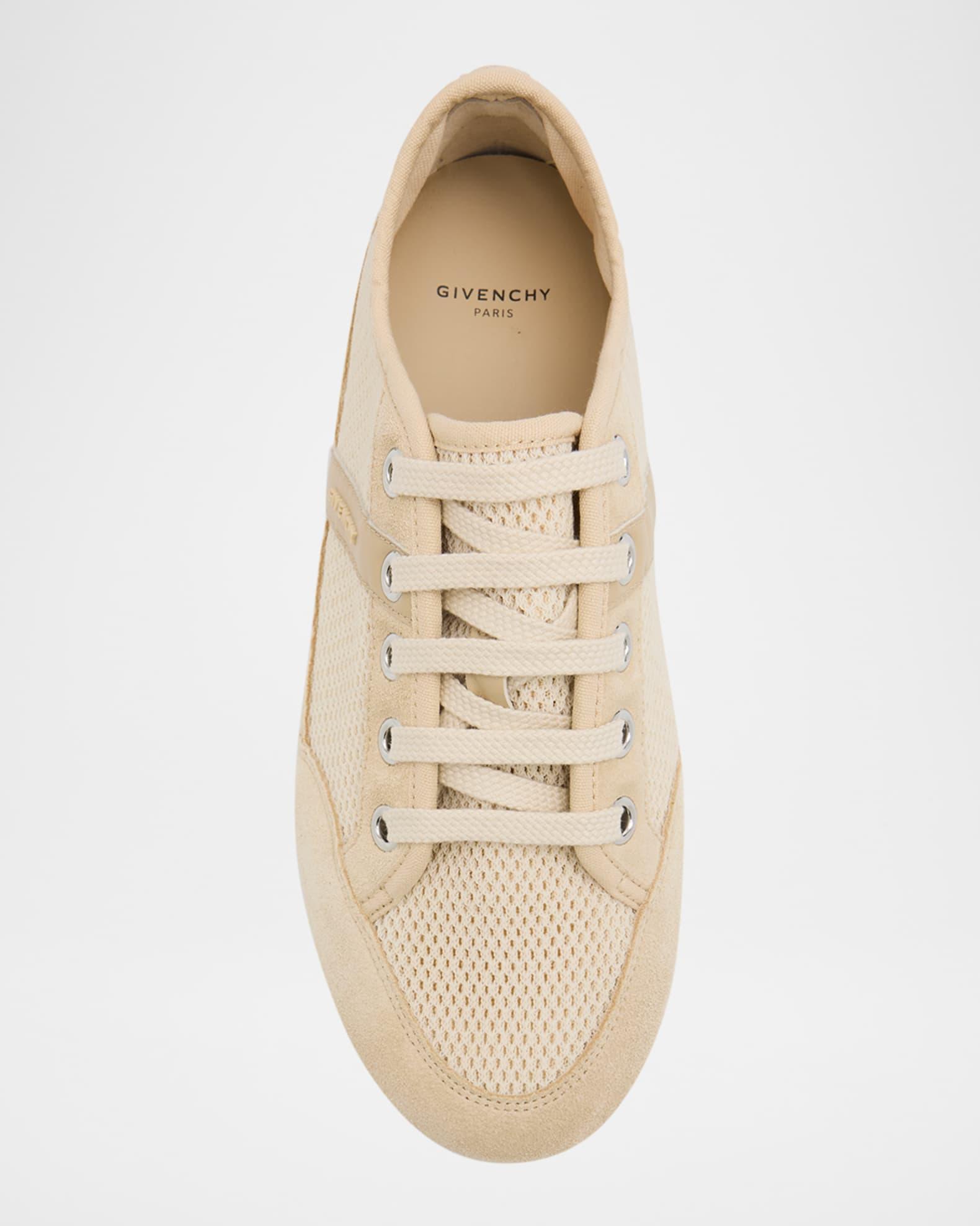 Mesh And Suede Slim Low-Top Sneakers Product Image