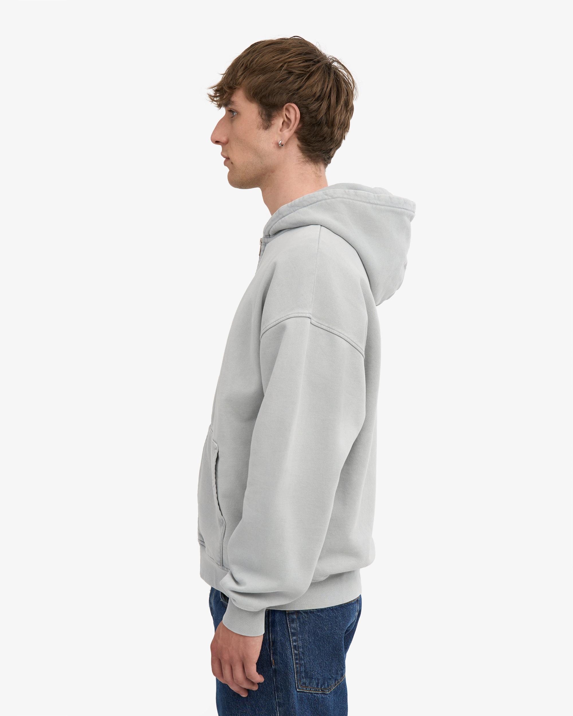Organic Oversized Zip Hood - Faded Grey Product Image