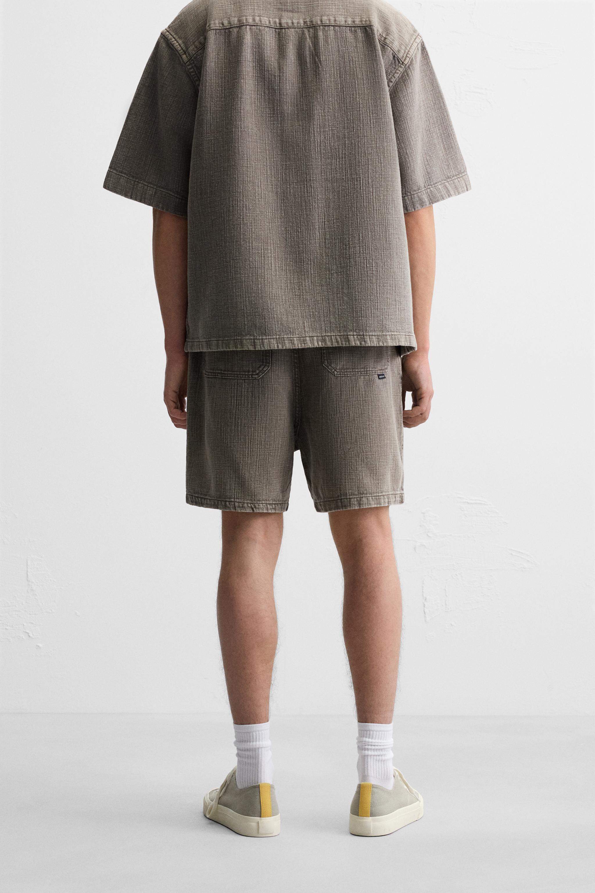 WASHED TEXTURED SHORTS Product Image