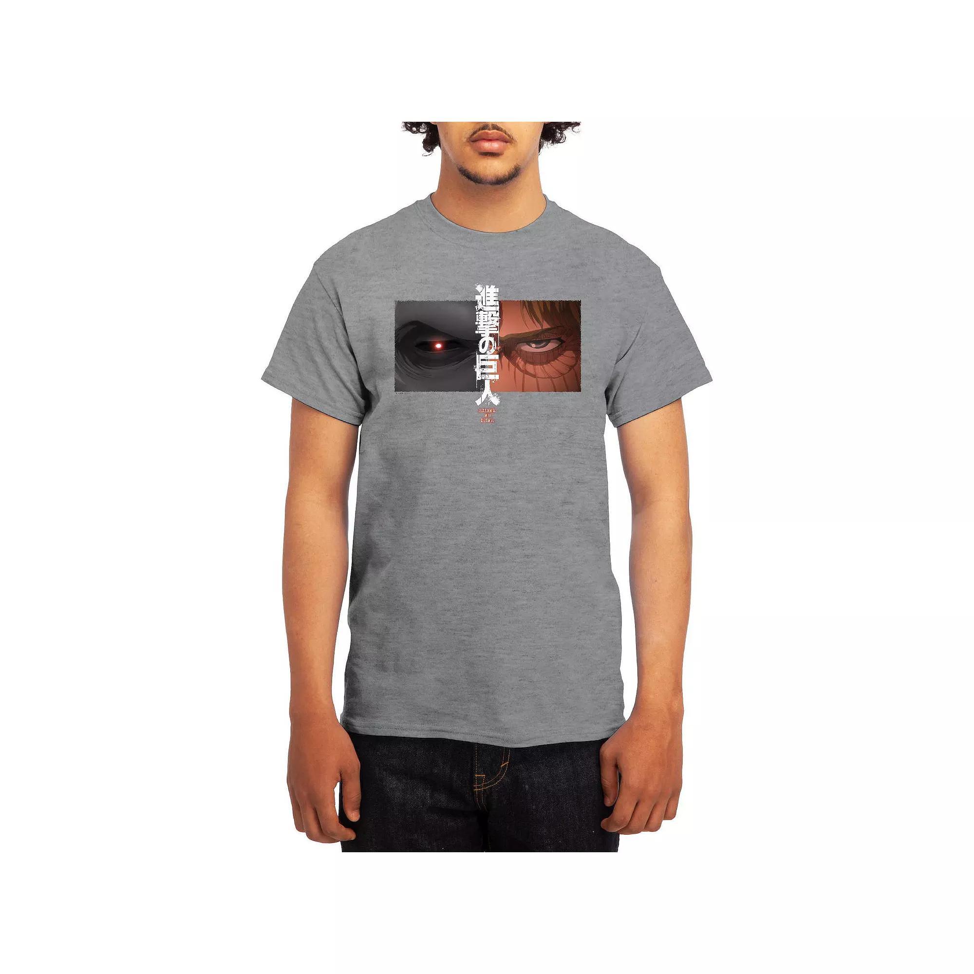 Men's Attack on Titan Split Eye Graphic Tee, Size: Small, Athletic Grey Product Image