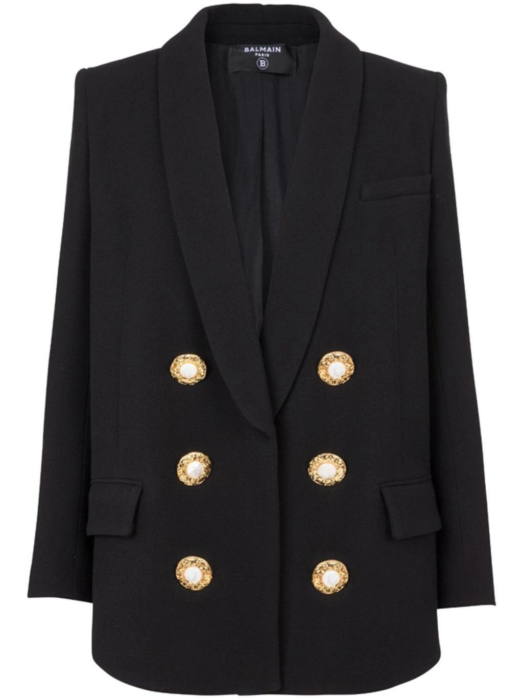 BALMAIN Button-fastening Double-breasted Jacket In Black Product Image