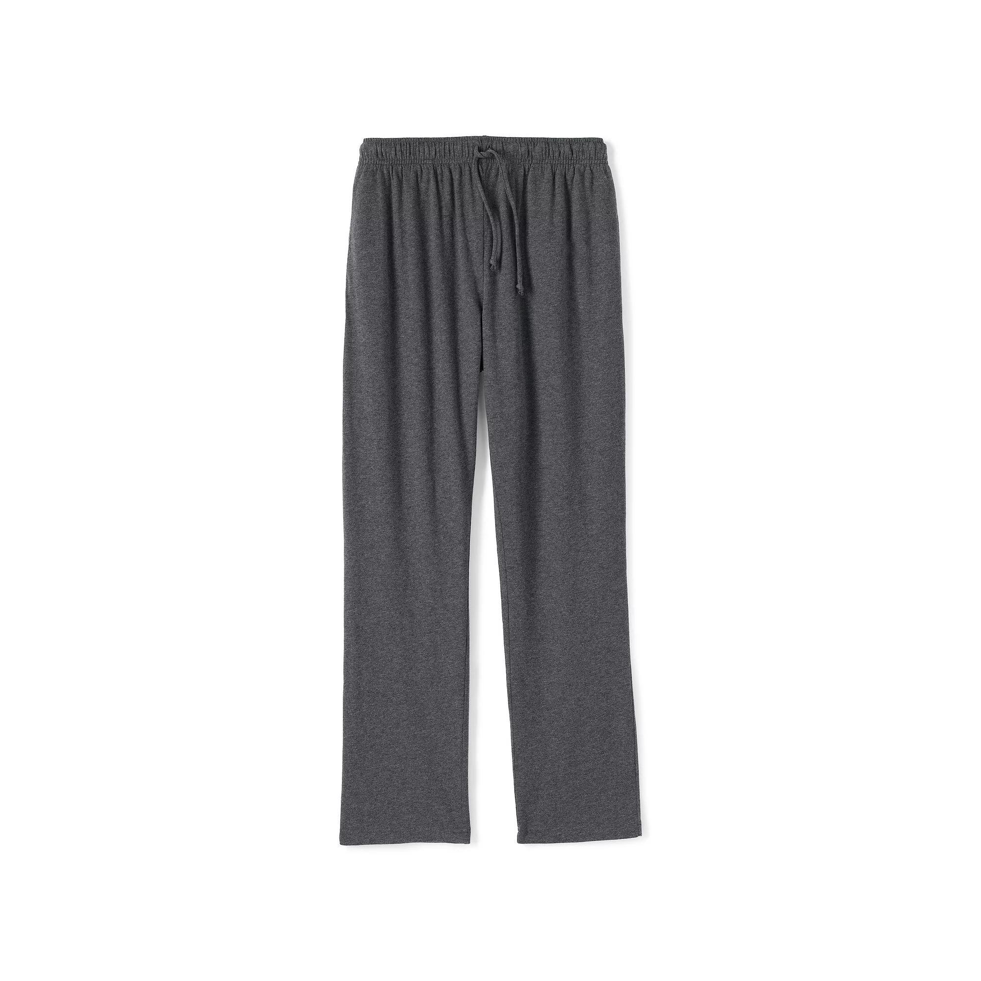 Men's Lands' End Knit Jersey Sleep Pants, Size: XL, Grey Heather Product Image