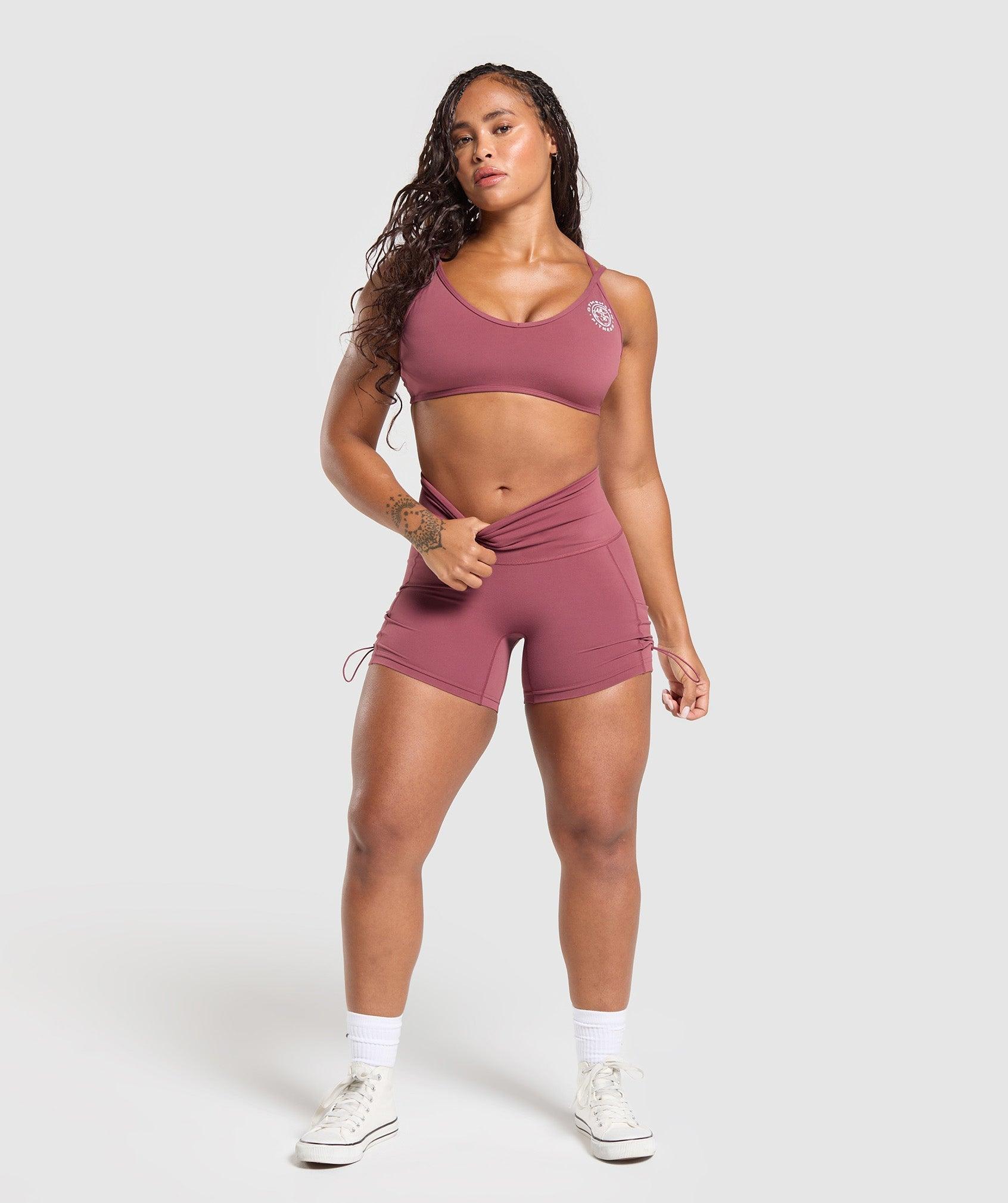 Gymshark Legacy Logo Tight Shorts - Washed Berry Pink Female Product Image