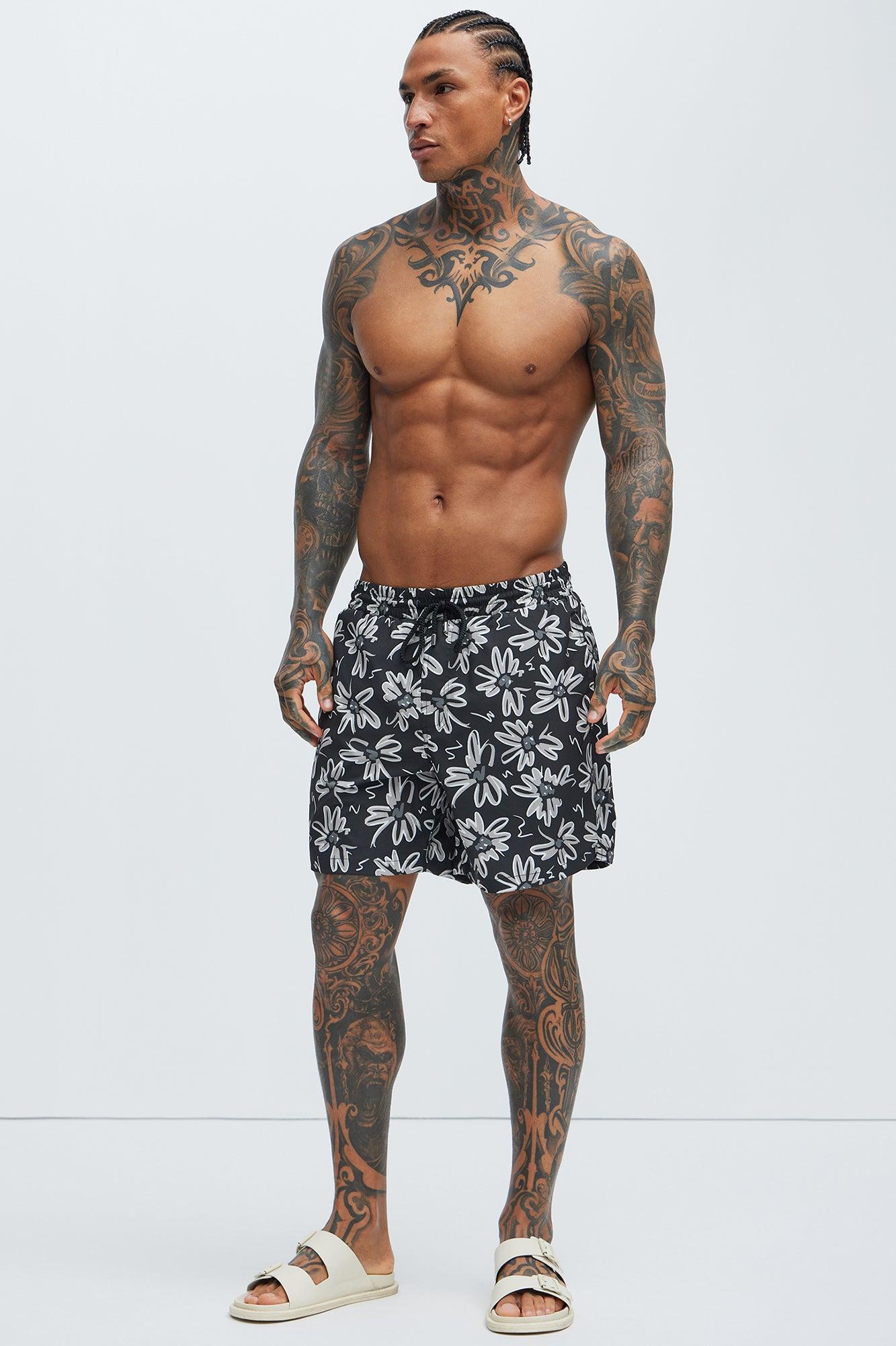 Rene Floral Swim Trunks - Black/combo Product Image