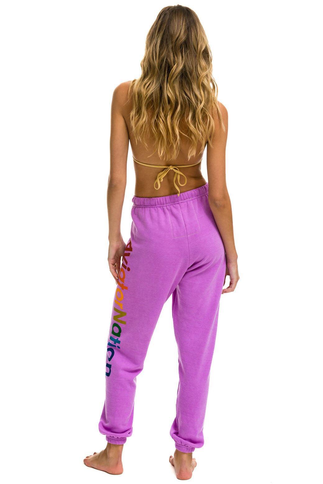 AVIATOR NATION MANHATTAN BEACH SWEATPANTS - NEON PURPLE Female Product Image