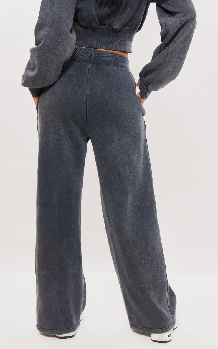 Tall Washed Charcoal High Waisted Wide Leg Sweatpants Product Image