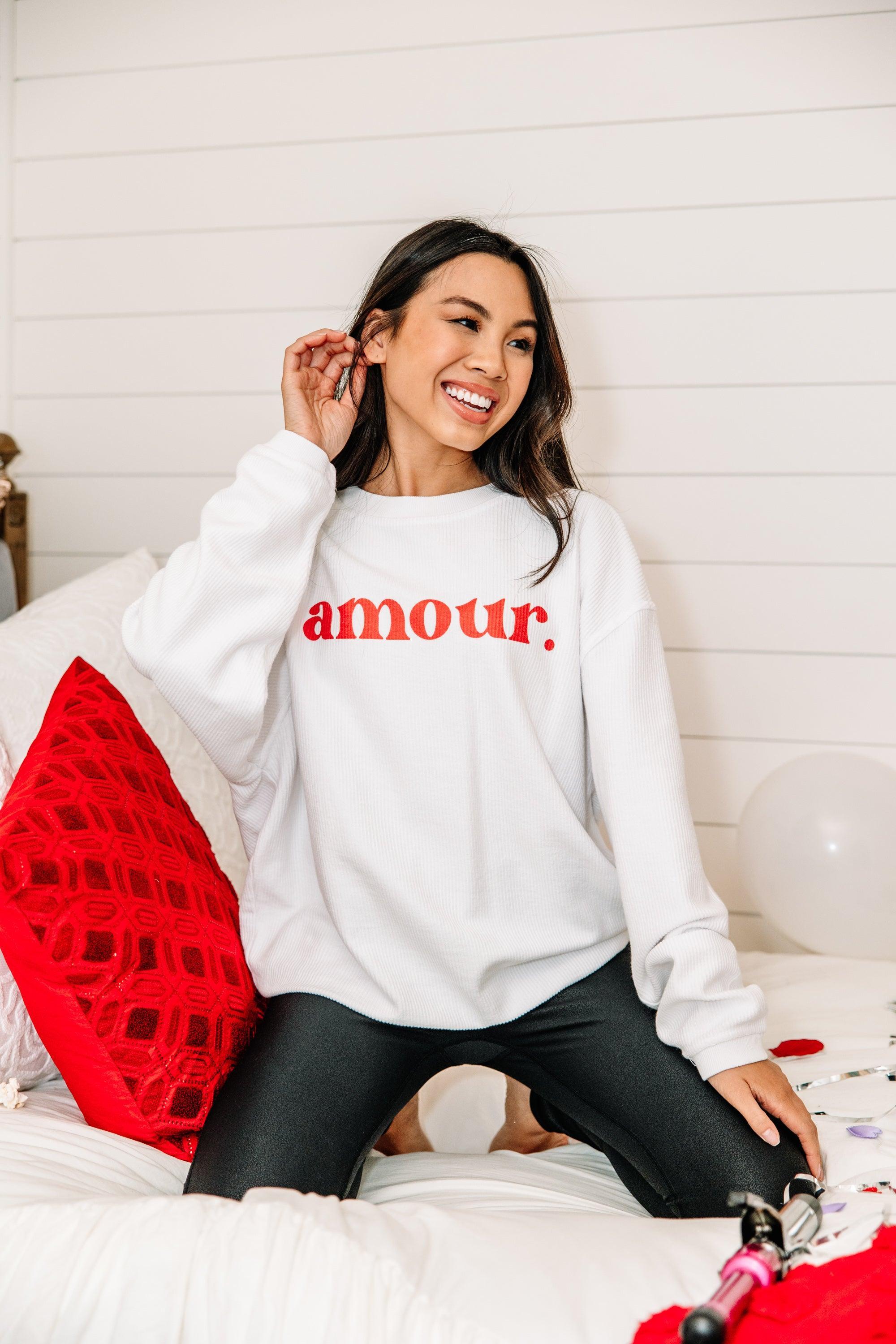 Amour White Graphic Corded Sweatshirt Female Product Image