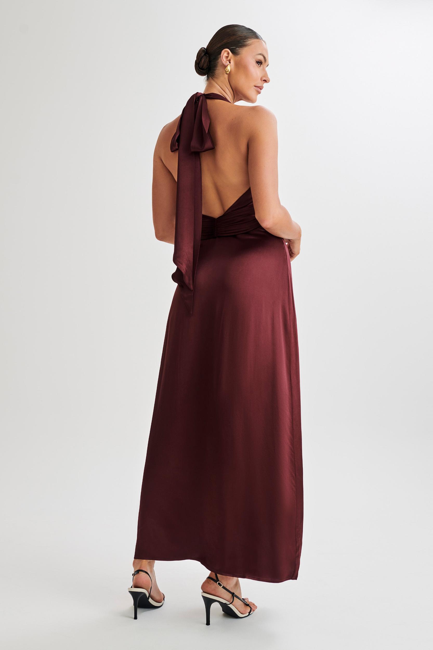 Milana Halter Maxi Dress - Plum Product Image