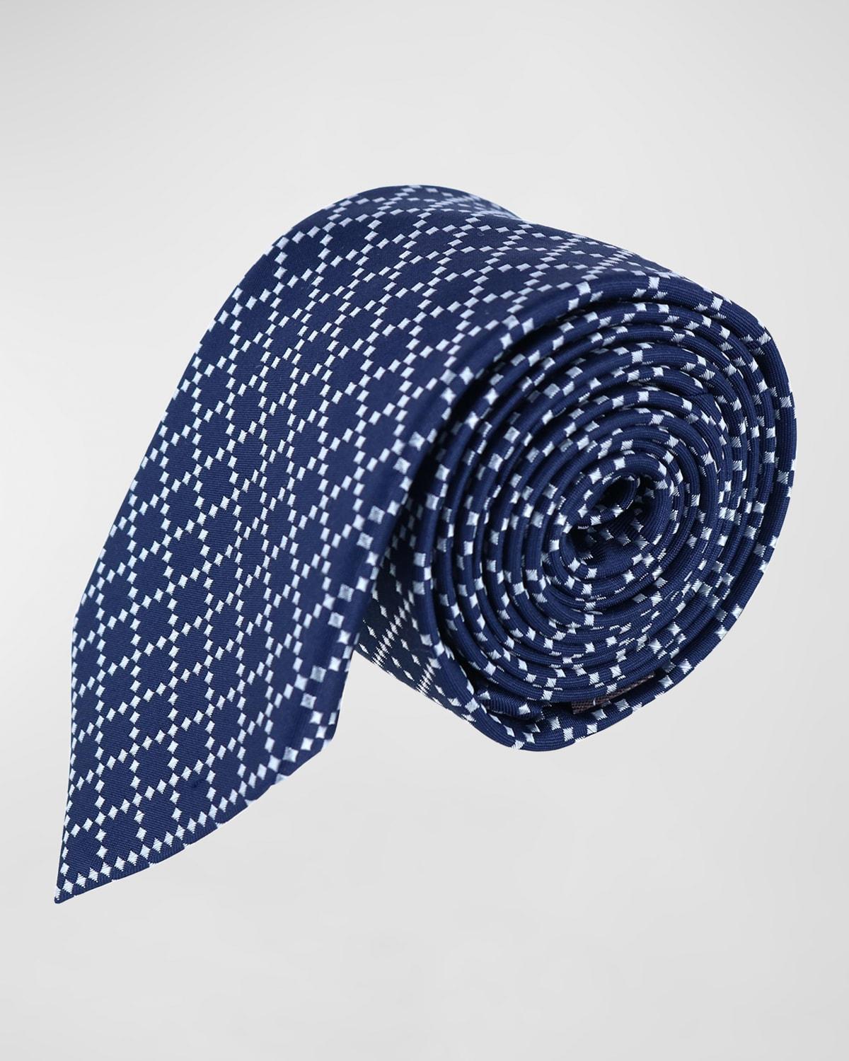 Trafalgar Rowan Geometric Pattern Silk Necktie Product Image