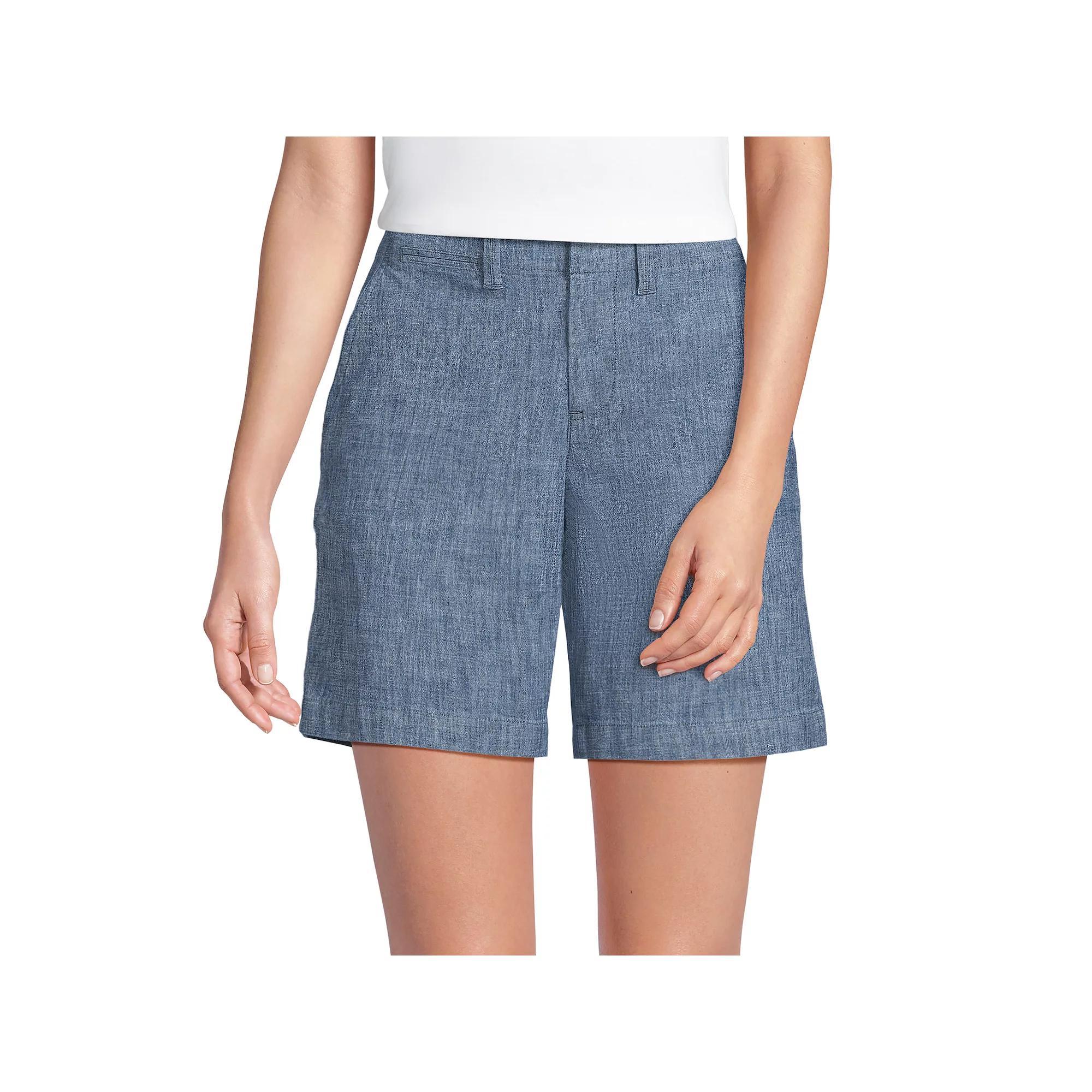 Women's Lands' End Elastic Back Classic Chino Shorts,  Product Image