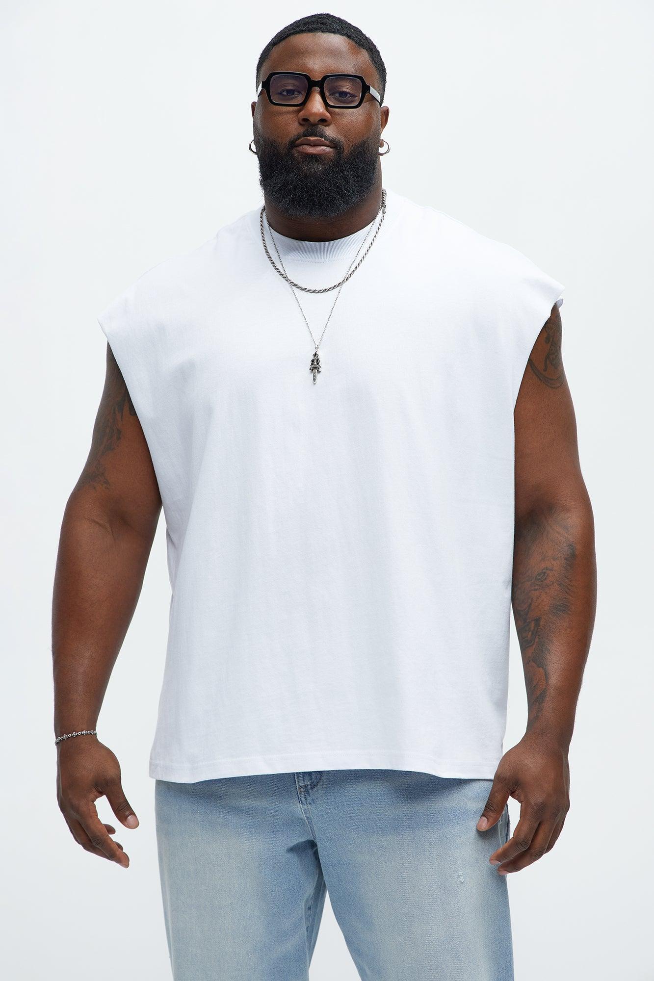 Relaxed Heavyweight Muscle Tee - White Product Image