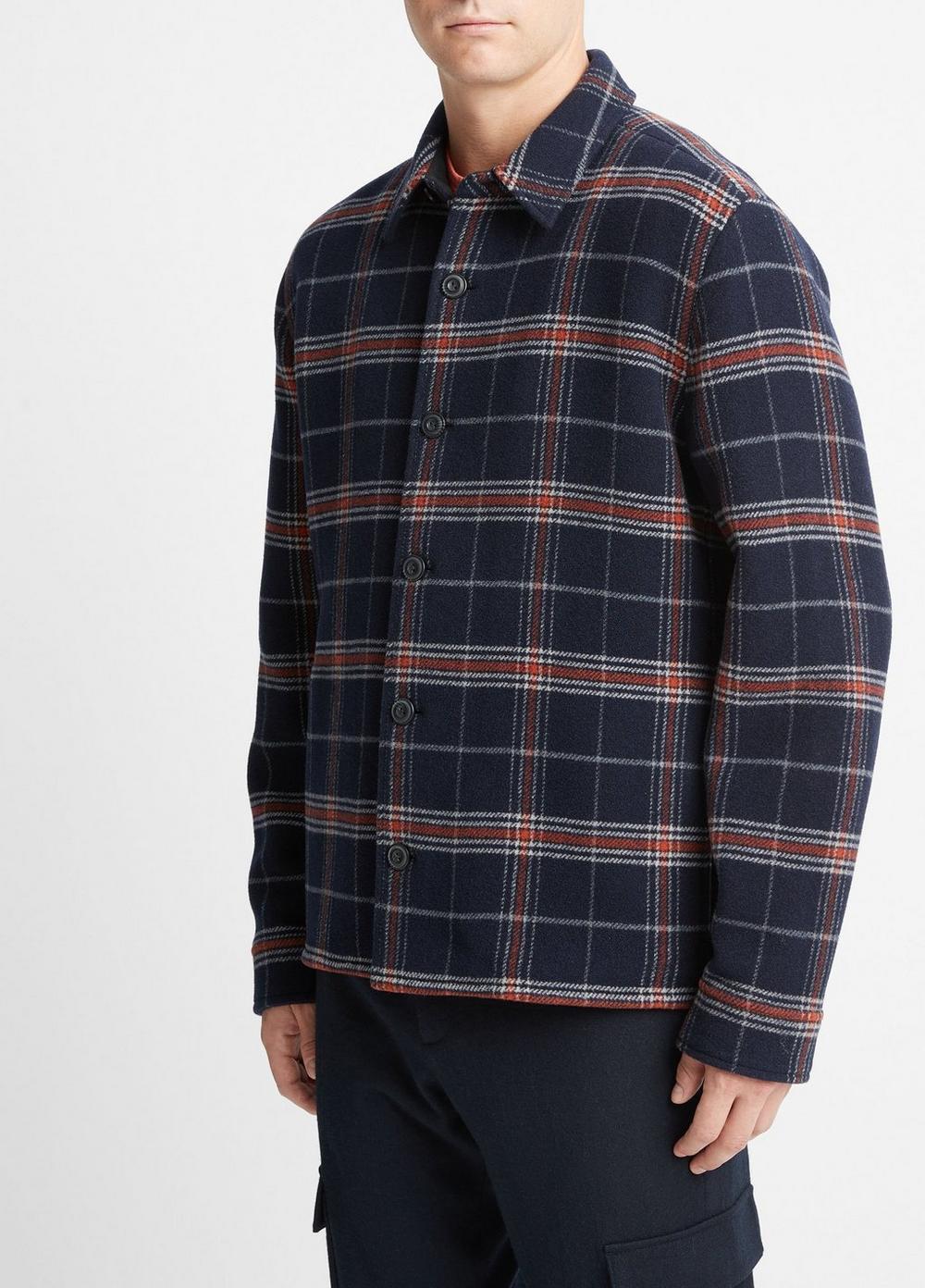 Plaid Wool-Blend Shirt Jacket Product Image