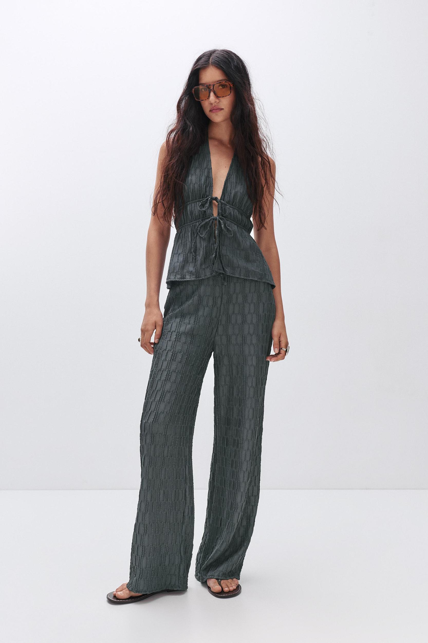 Textured halter top Product Image