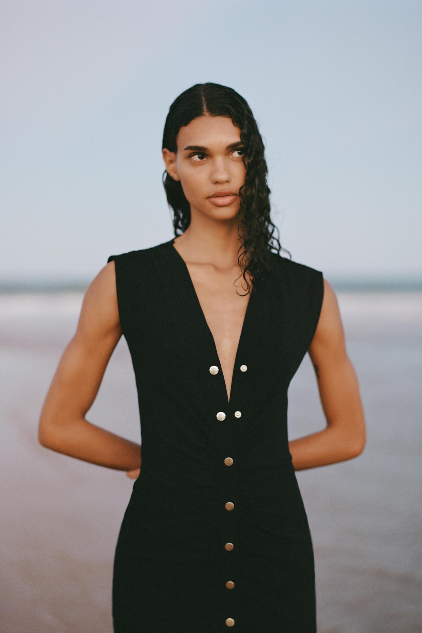 RUCHED MIDI DRESS Product Image