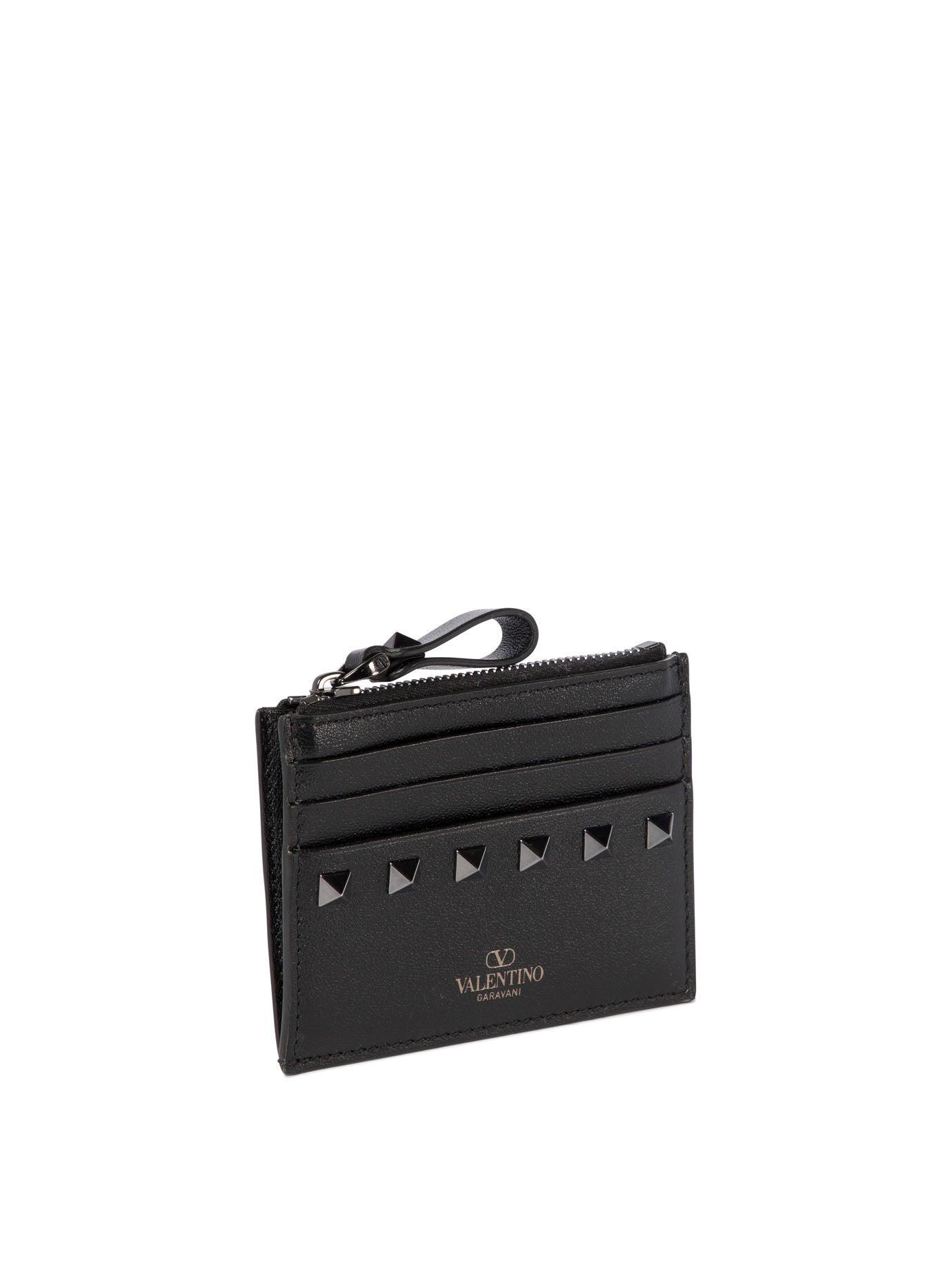 "rockstud" Card Holder In Black Product Image