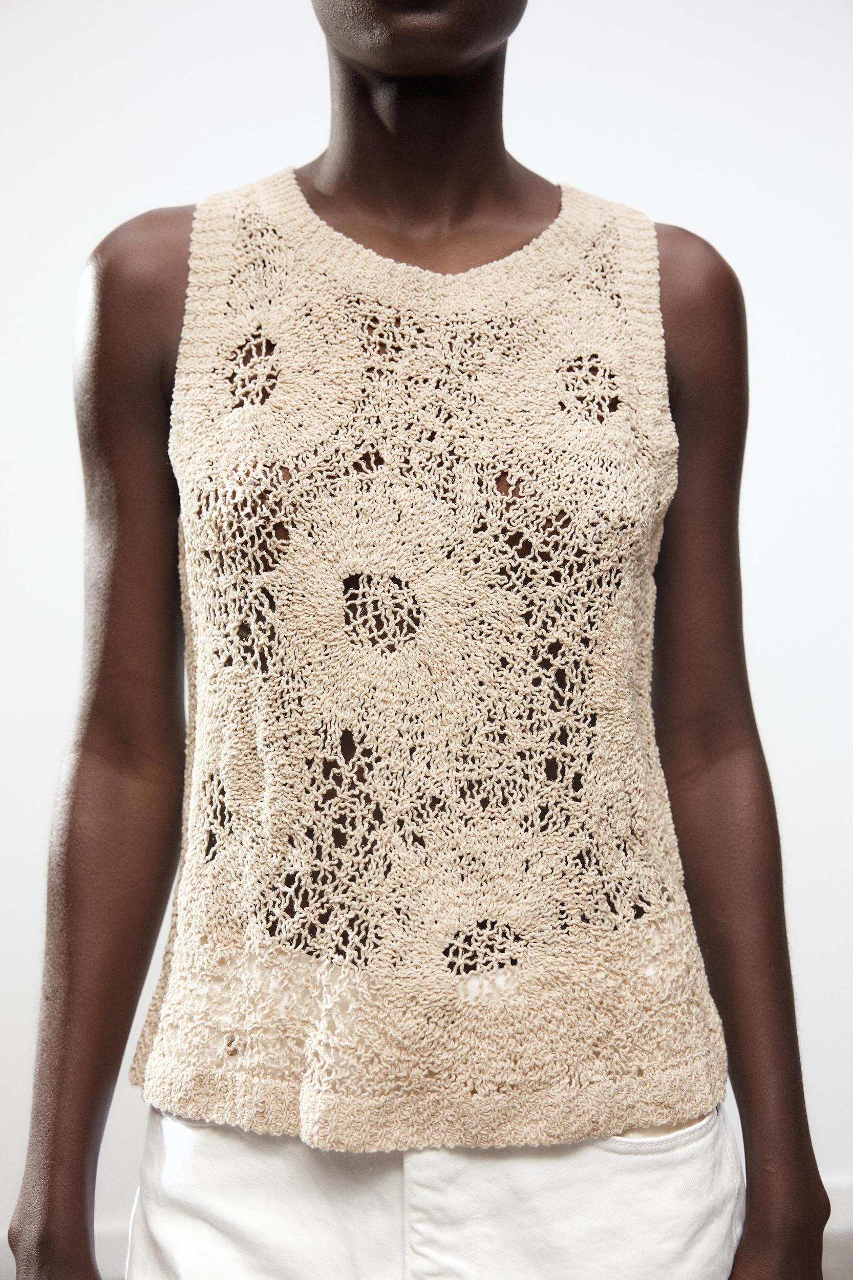 SLEEVELESS CROCHET TOP Product Image