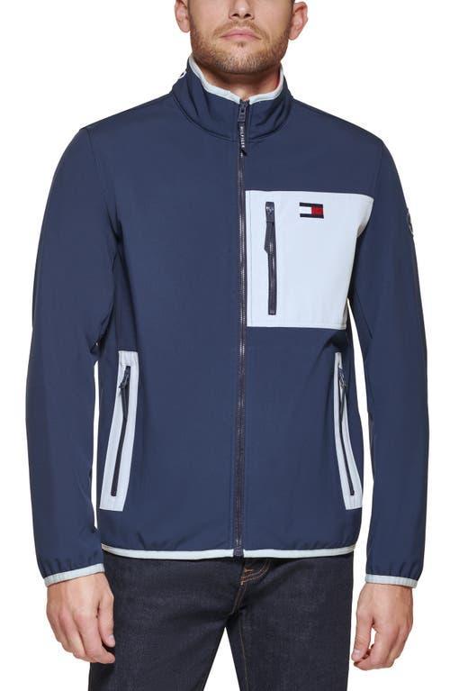 Tommy Hilfiger Mens Regular-Fit Colorblocked Soft Shell Jacket - Red Product Image