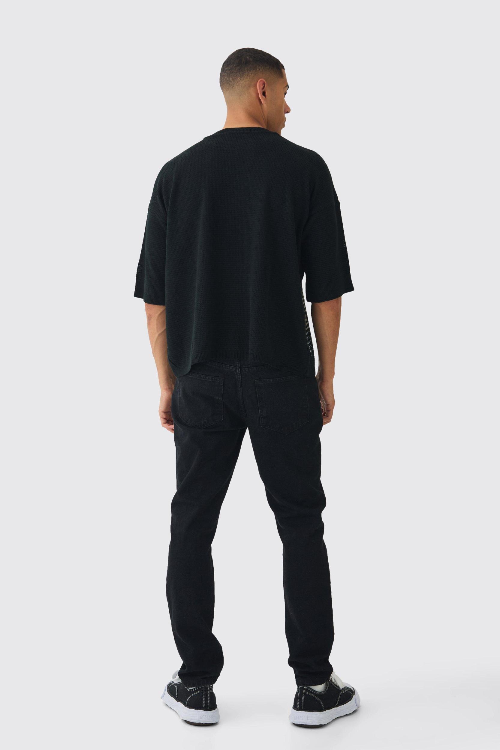 Oversized Open Stitch Biggie License Printed Knitted T-shirt | boohooMAN USA Product Image