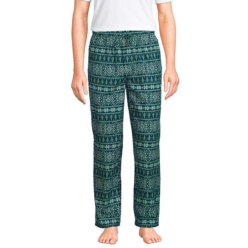 Men's Lands' End Flannel Pajama Sleep Pants, Size: Large, Deep  Blue Product Image