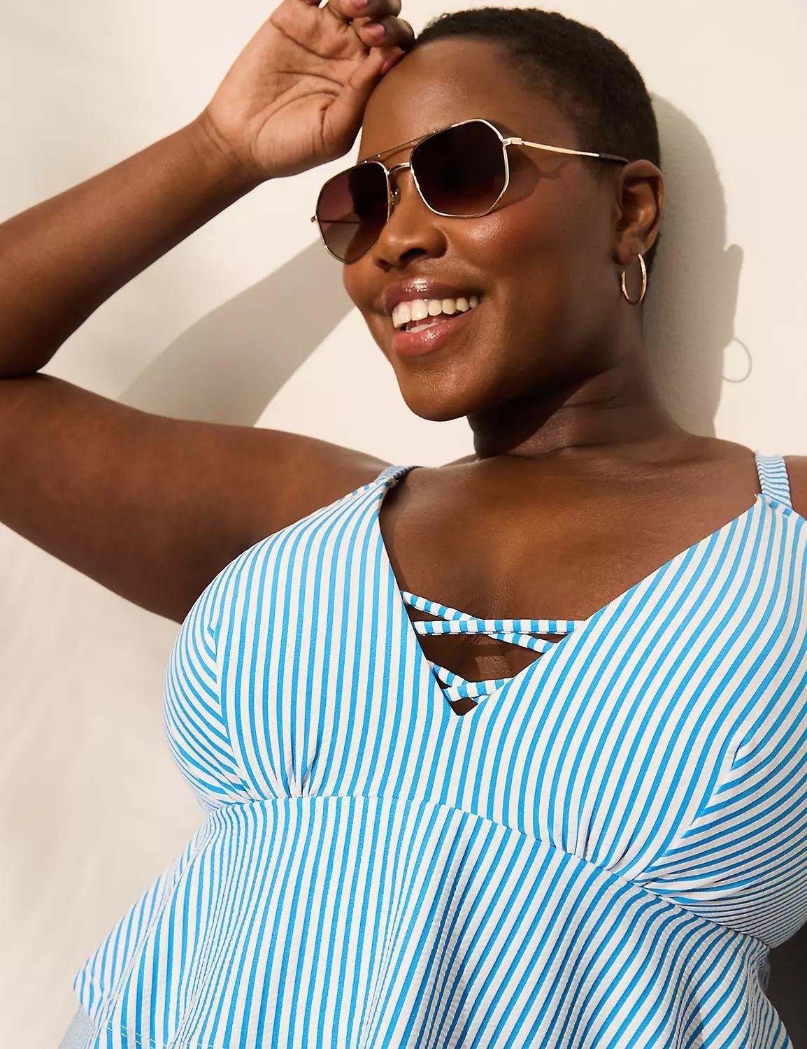 No-Wire Three-Tier Tankini Top Product Image