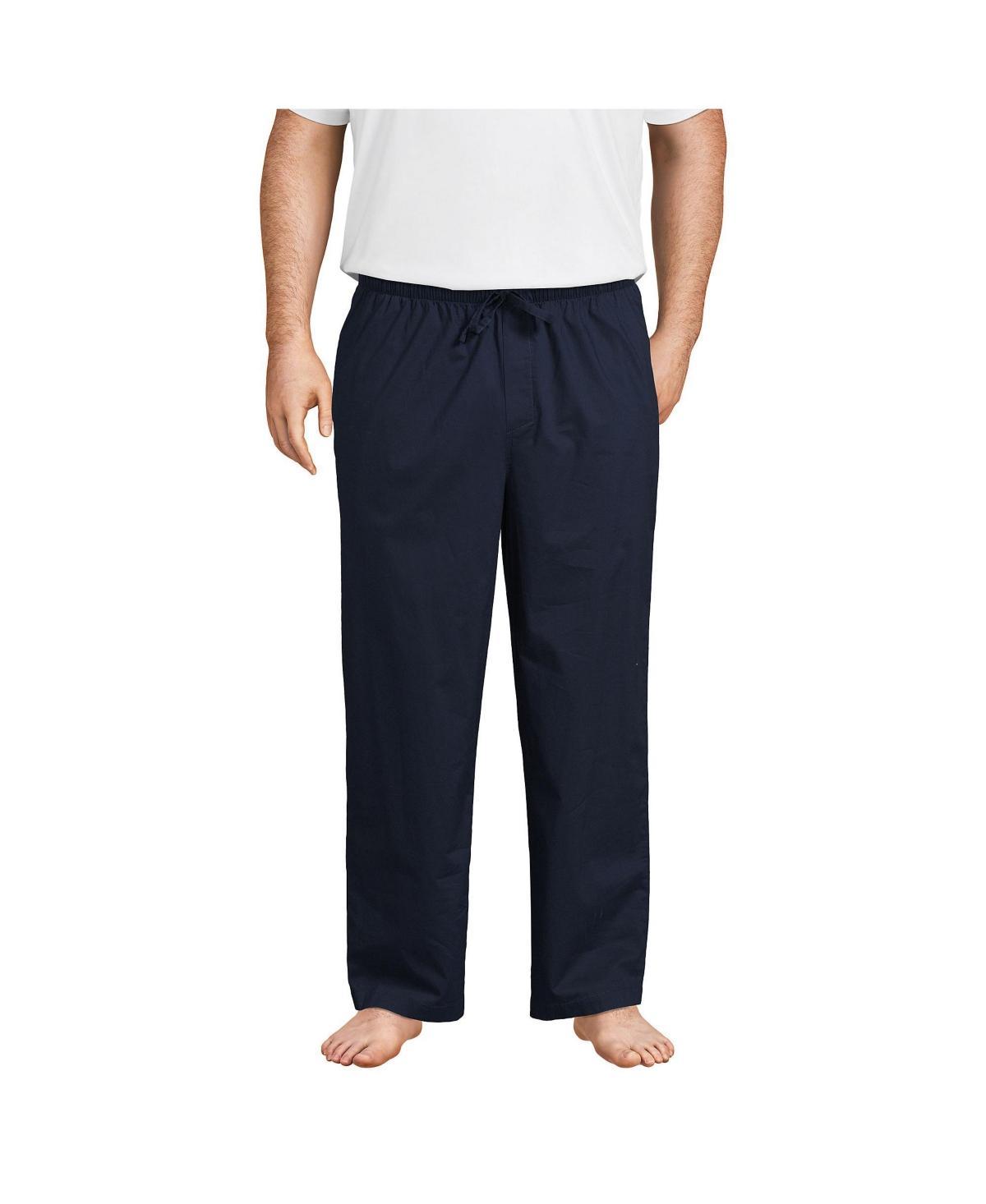 Big & Tall Lands End Broadcloth Pajama Sleep Pants, Mens Radiant Blue Product Image