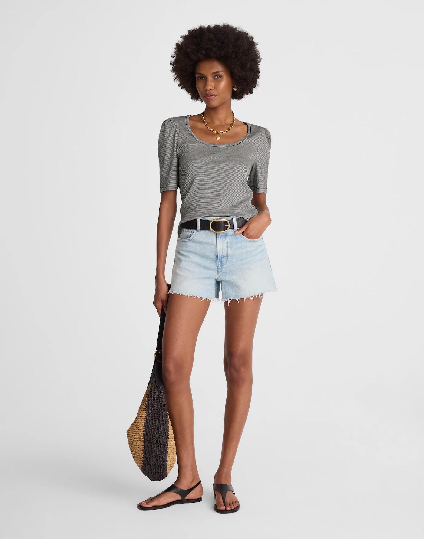 Puff-Sleeve Scoopneck Tee Product Image