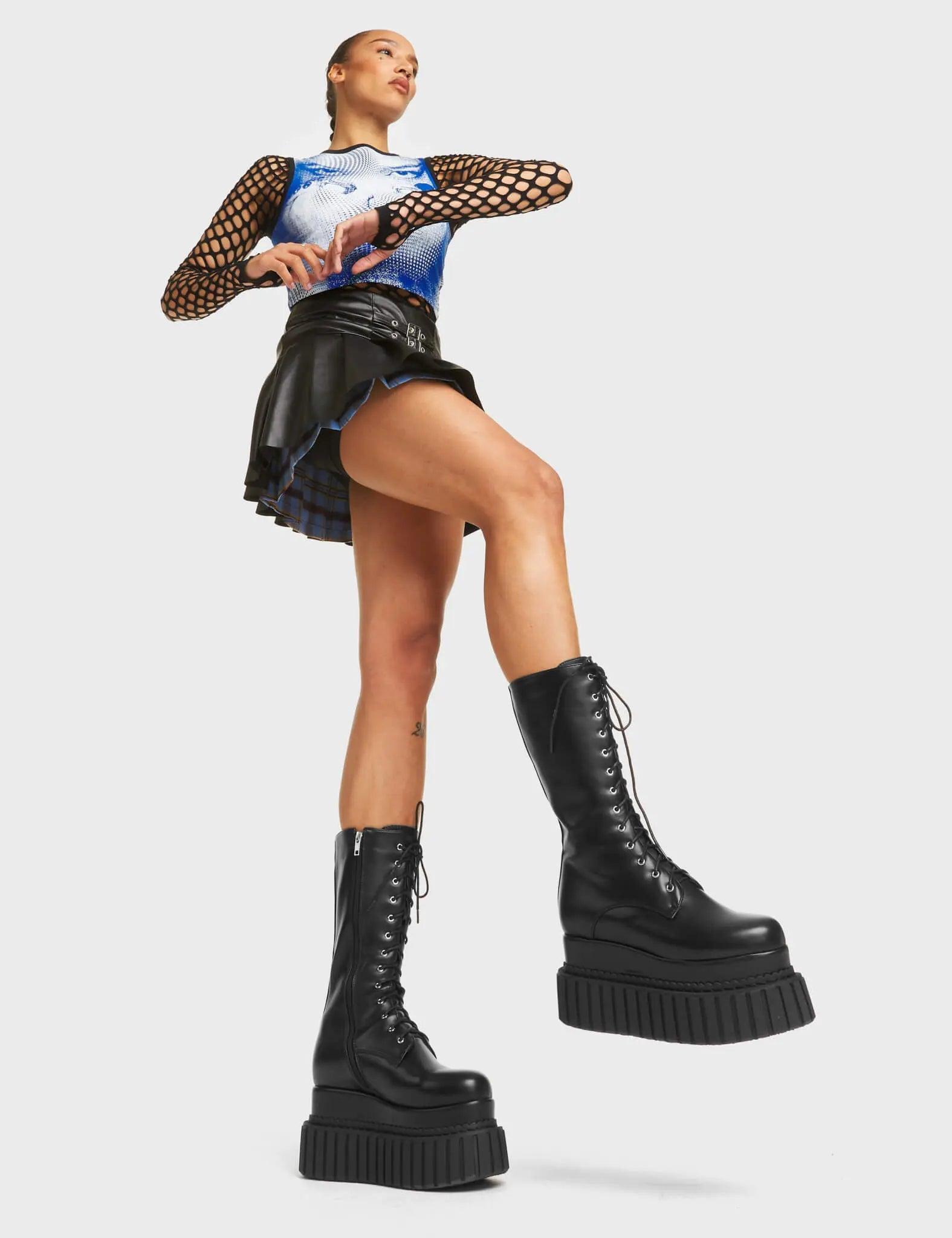 Rock Out Chunky Creeper Calf Boots Product Image