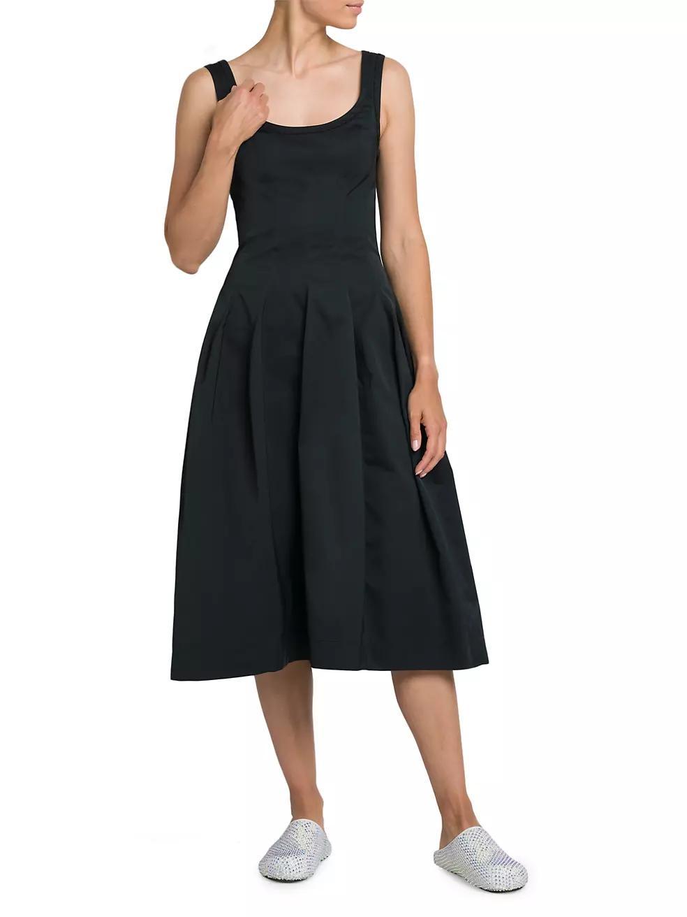 Suspenders Cotton-Blend Midi-Dress Product Image