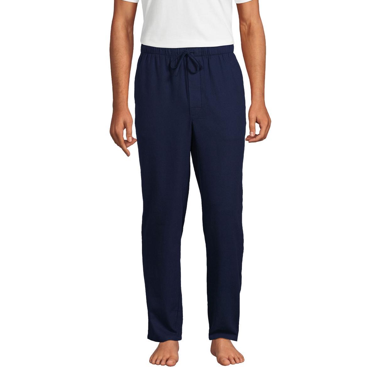 Men's Lands' End Flannel Pajama Sleep Pants, Size: Large, Deep  Blue Product Image